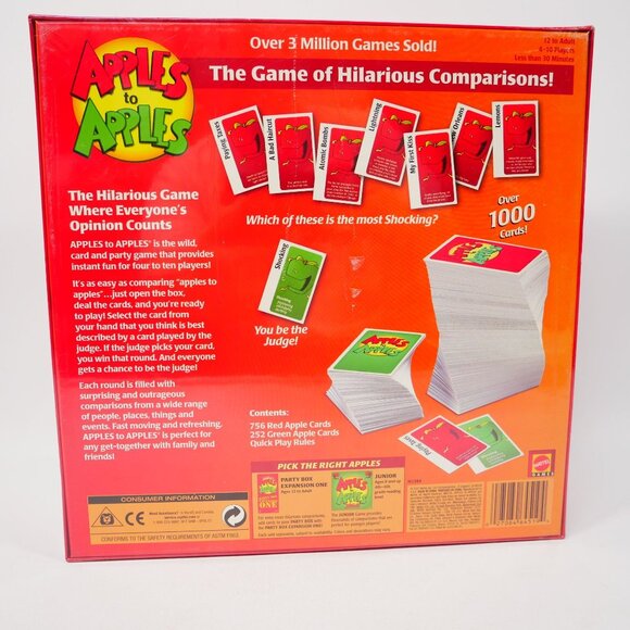 Apples To Apples Party Box Game Of Hilarious Comparisons New in Sealed Box - Picture 2 of 7